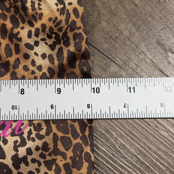 Baby Phat Women's OS Brown Black Satin Leopard Animal Print Drawstring Dust Bag - Picture 4 of 5